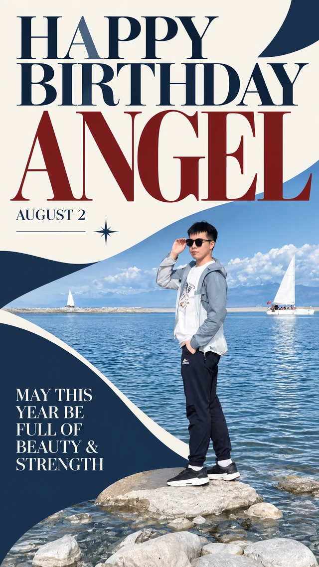 Original happy birthday poster for Angel — AUG 02