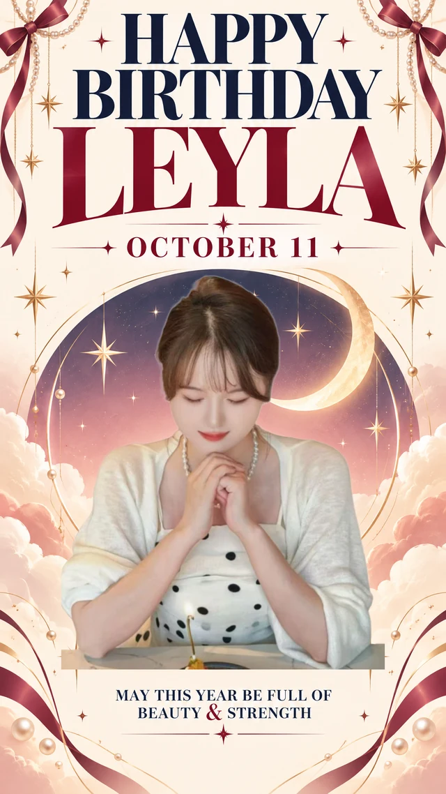 Original happy birthday poster for Leyla — OCT 11