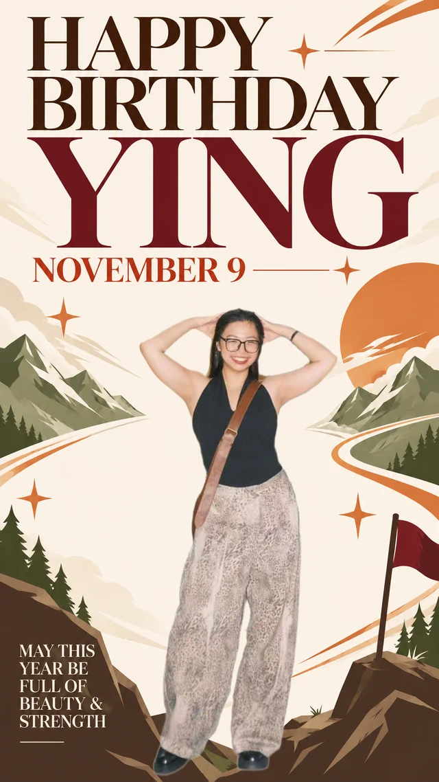 Original happy birthday poster for Ying — NOV 09