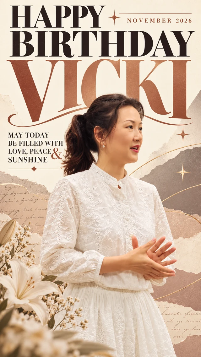 Original happy birthday poster for Vicki — Nov