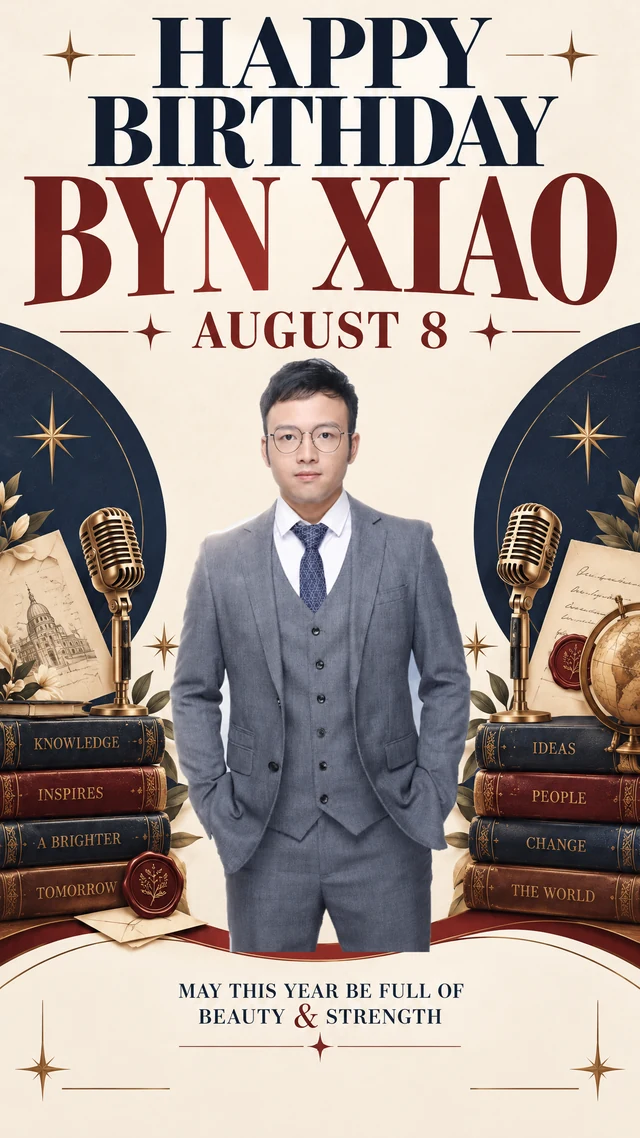 Original happy birthday poster for Byn Xiao — AUG 08