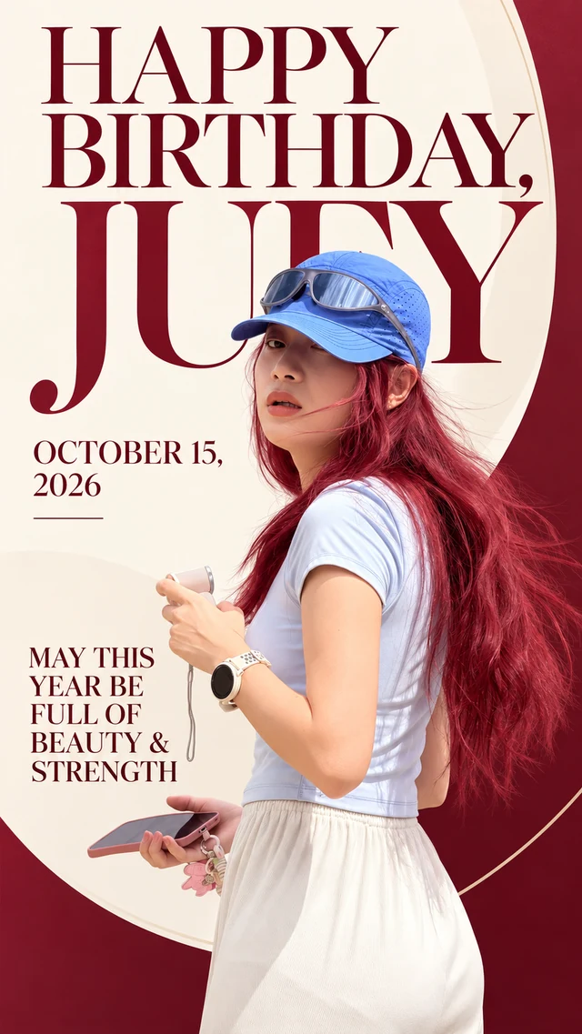 Original happy birthday poster for Jufy — OCT 15